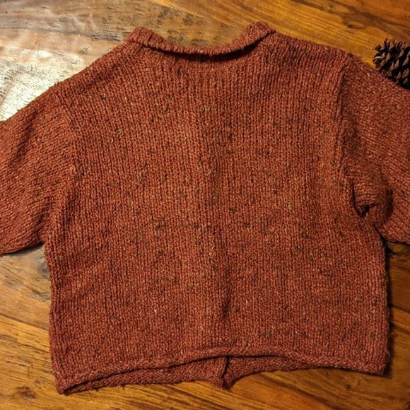 Vintage Relais Rose Chunky Cropped Cardigan Sweater - Small - Picture 7 of 7